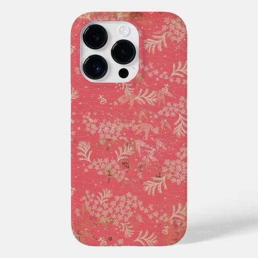 gestreste japanse bloemen en bladeren Case-Mate iPhone case (Achterkant)