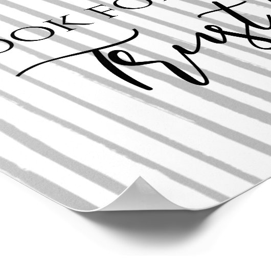 Gestripte Script Lettering Vertrouw op God Inspire Poster (Hoek)