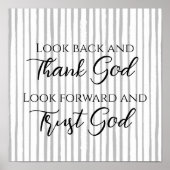 Gestripte Script Lettering Vertrouw op God Inspire Poster (Voorkant)