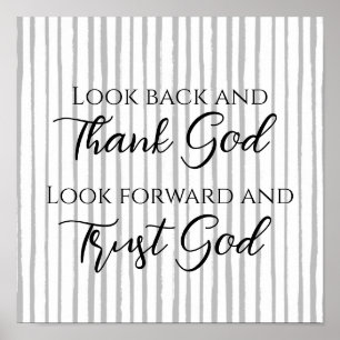 Gestripte Script Lettering Vertrouw op God Inspire Poster