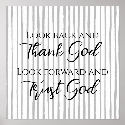 Gestripte Script Lettering Vertrouw op God Inspire Poster (Voorkant)