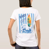 Gestripte Surfplank Strandkleding T-shirt (Achterkant)