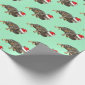 gestripte tablet met Santa Hat Cadeaupapier (Hoek)