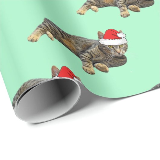 gestripte tablet met Santa Hat Cadeaupapier (Rol Hoek)