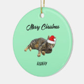 gestripte tablet met Santa Hat Keramisch Ornament (Links)