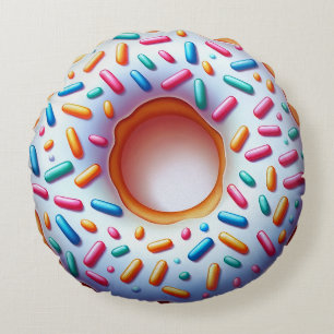 Gestrooid Donut Rond Kussen - Leuk en Realistisch