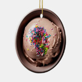 Gestrooid met Liefde | Chocolade ijs Kerstmis Keramisch Ornament (Rechts)