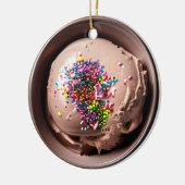 Gestrooid met Liefde | Chocolade ijs Kerstmis Keramisch Ornament (Links)