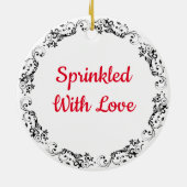 Gestrooid met Liefde | Chocolade ijs Kerstmis Keramisch Ornament (Achterkant)