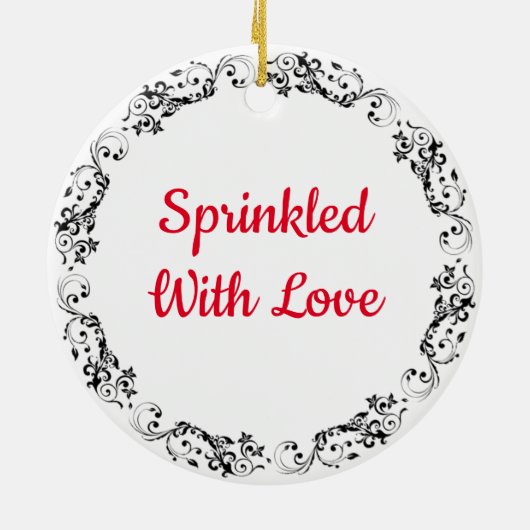 Gestrooid met Liefde | Chocolade ijs Kerstmis Keramisch Ornament (Achterkant)