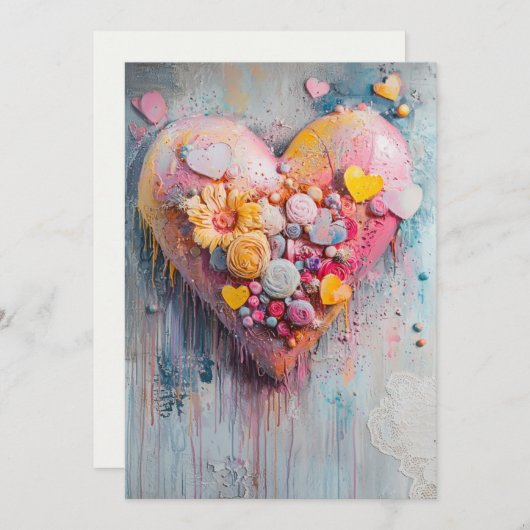 Gestrooid met Liefde Nodig uit | Lieve Stippen Kaart (Voorkant / Achterkant)