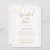 Gestrooid met Liefde Regenboog Baby Sprinkle Kaart (Voorkant)