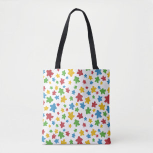 Gestrooid wit meeplepatroon tote bag