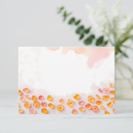 Gestrooide Bloemblaadjes Achtergrond Kaart (Staand voorkant)