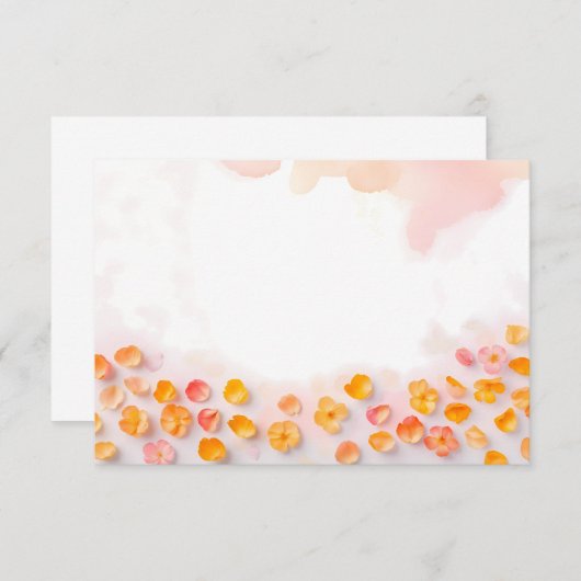 Gestrooide Bloemblaadjes Achtergrond Kaart (Voorkant / Achterkant)