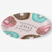 Gestrooide Donut 2e Verjaardagsfeesttafel Decor Papieren Bordje (Gekanteld)