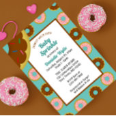 Gestrooide Donuts Aqua Blue Retro Baby Sprinkle Kaart