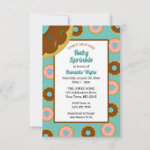 Gestrooide Donuts Aqua Blue Retro Baby Sprinkle Kaart (Voorkant)