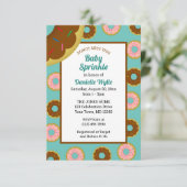 Gestrooide Donuts Aqua Blue Retro Baby Sprinkle Kaart (Staand voorkant)