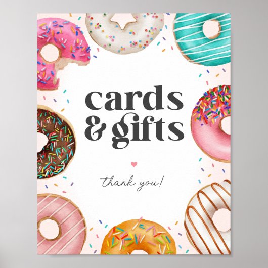 Gestrooide Donuts Verjaardagskaarten en Cadeaubord Poster (Voorkant)