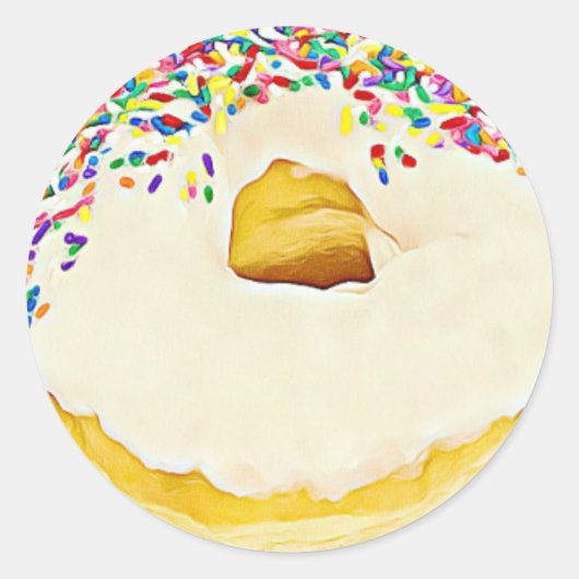 Gestrooide Frosted Doughnut Stickers (Voorkant)
