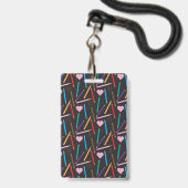 Gestrooide Kleurpotloden Meisjesbadkamer Pas Badge (Achterkant met lanyard)
