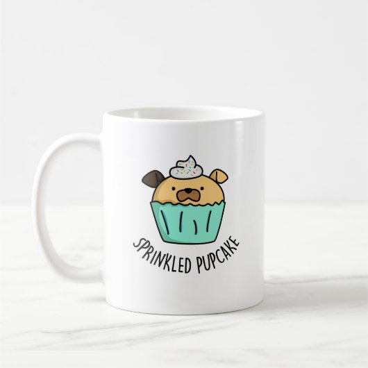 Gestrooide Pupcake Puppy Cupcake Pun Koffiemok (Links)