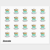 Gestrooide Pupcake Puppy Cupcake Pun Ronde Sticker (Vel)