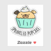 Gestrooide Pupcake Puppy Cupcake Pun Sticker (Vel)