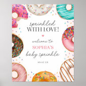 Gestrookte Donut Baby shower Welkomstbord Poster (Voorkant)