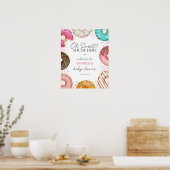 Gestrookte Donut Baby shower Welkomstbord Poster (Keuken)