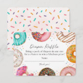 Gestrookte Donut Luier Raffle Uitnodiging invoegen Informatiekaartje (Voorkant / Achterkant)