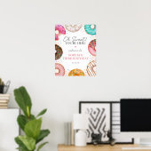 Gestrookte Donut Sweet Verjaardag Welkomstbord Poster (Thuiskantoor)