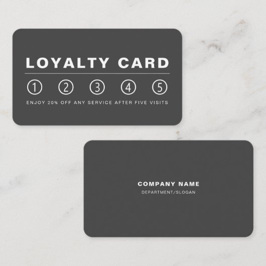 Gestroomlijnd modern - grijs & wit - Loyalty-kaart Klantenkaartje (Voorkant / Achterkant)