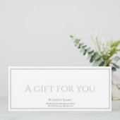 Gestroomlijnd wit met logo bedrijfscadeaubon kaart (Staand voorkant)