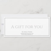 Gestroomlijnd wit met logo bedrijfscadeaubon kaart (Voorkant)