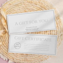 Gestroomlijnd wit met logo bedrijfscadeaubon