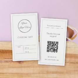 Gestroomlijnd wit met logo zakelijke productprijs visitekaartje