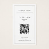 Gestroomlijnd wit met logo zakelijke productprijs visitekaartje (Achterkant)