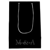 Gestroomlijnd zwart bedankt medium cadeauzakje (Achterkant)