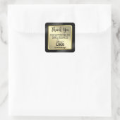 Gestroomlijnd zwart-goud Bedankt Business Logo Vierkante Sticker (Tas)