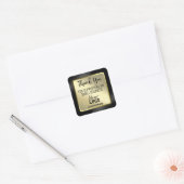 Gestroomlijnd zwart-goud Bedankt Business Logo Vierkante Sticker (Envelop)