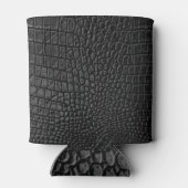 Gestroomlijnd zwart: lederen textuur Elegantie Blikjeskoeler (Achterkant)