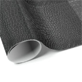 Gestroomlijnd zwart: lederen textuur Elegantie Cadeaupapier (Rol Hoek)