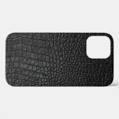 Gestroomlijnd zwart: lederen textuur Elegantie Case-Mate iPhone Case (Achterkant (horizontaal))