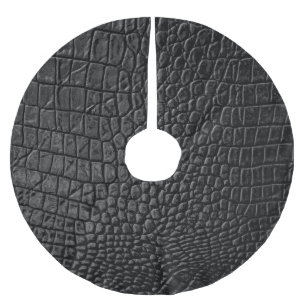 Gestroomlijnd zwart: lederen textuur Elegantie Kerstboom Rok