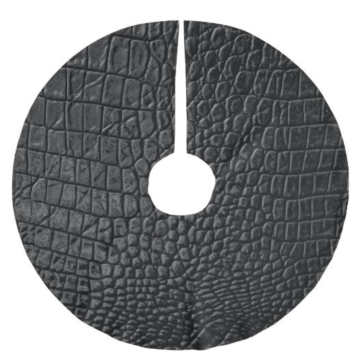 Gestroomlijnd zwart: lederen textuur Elegantie Kerstboom Rok (Voorkant)