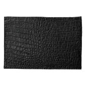 Gestroomlijnd zwart: lederen textuur Elegantie Kussensloop (Achterkant)