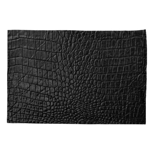 Gestroomlijnd zwart: lederen textuur Elegantie Kussensloop (Achterkant)