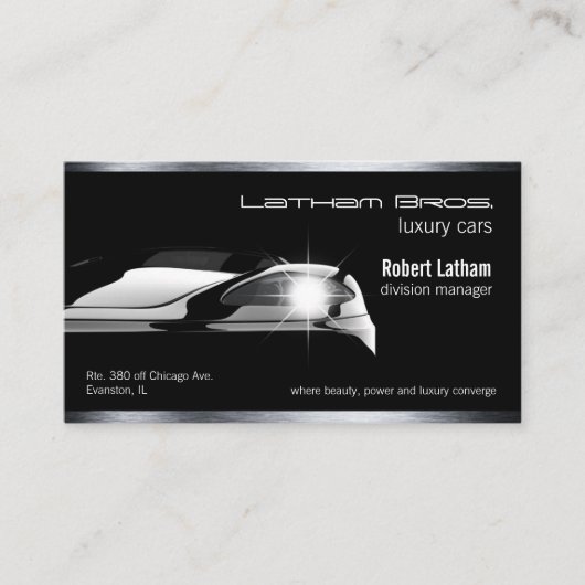 gestroomlijnd zwart luxe visitekaartje (Voorkant)